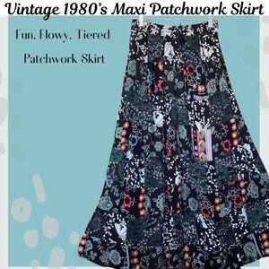 VINTAGE 1980’s Bohemian Maxi Skirt - women’s small
